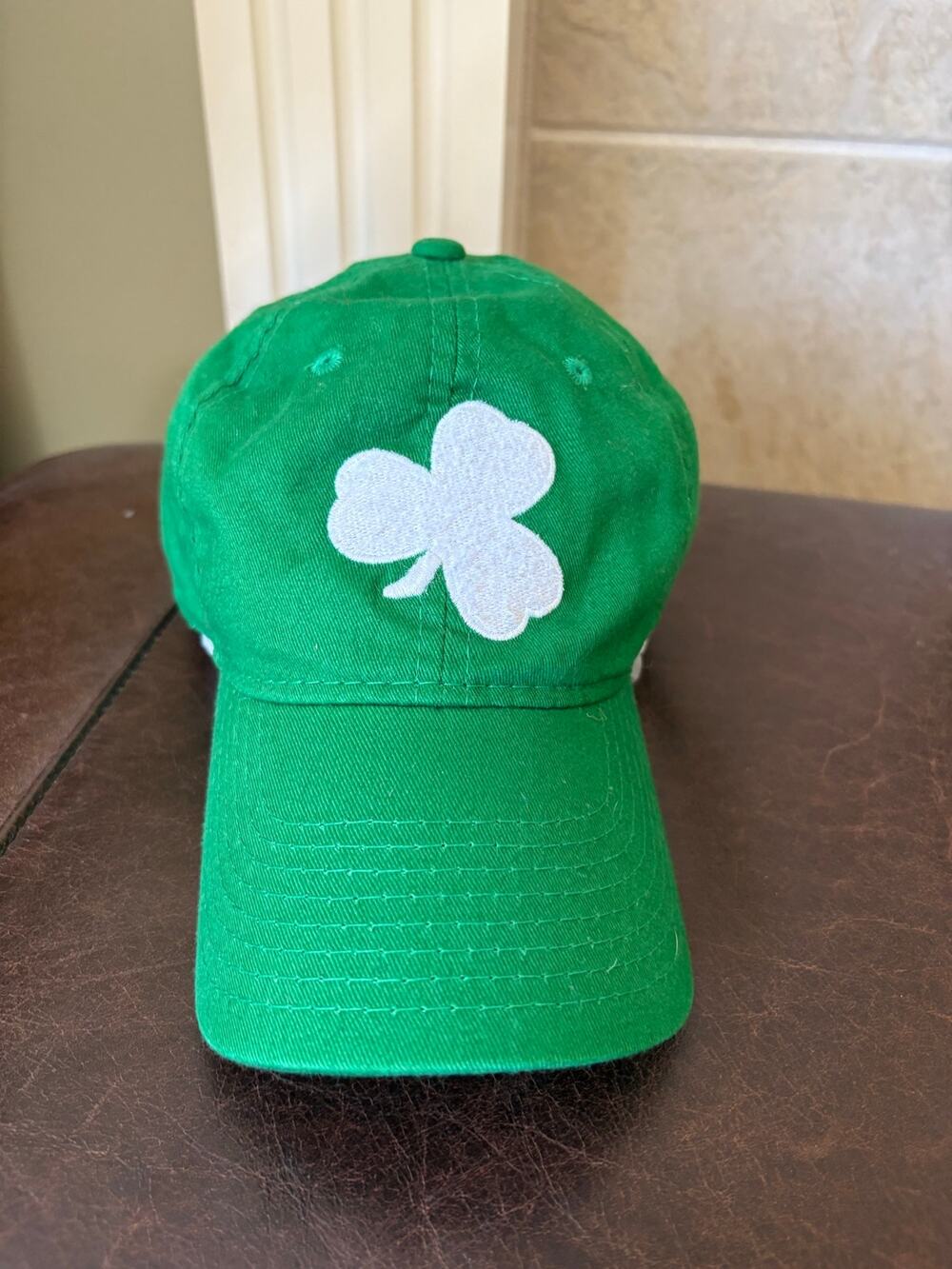 Shamrock St. Patty’s Day hat Green with White Clover